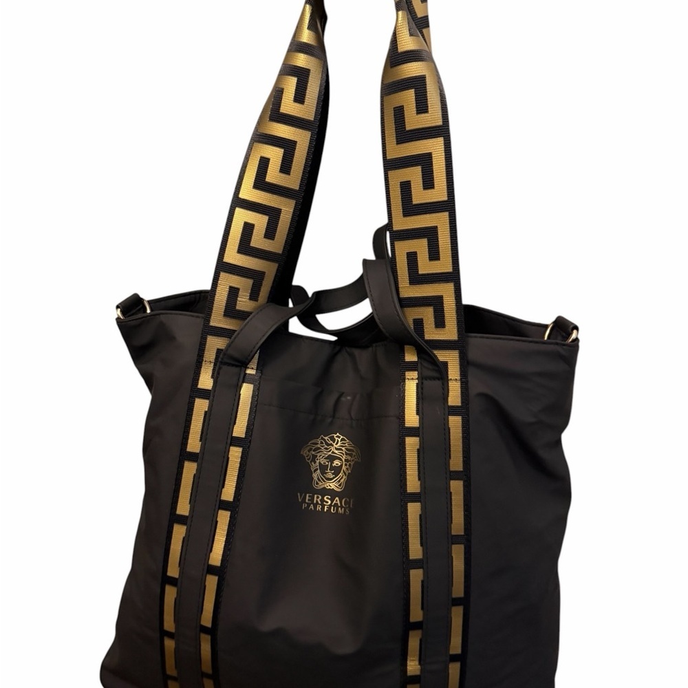 Versace Parfums Black & Gold Logo Tote NEW WITHOUT TAGS